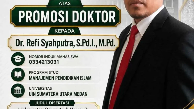 Sivitas Akademika STAI Jannatul Firdaus Sampaikan Selamat atas Promosi Doktor Dr. Refi Syahputra, S.Pd., M.Pd.